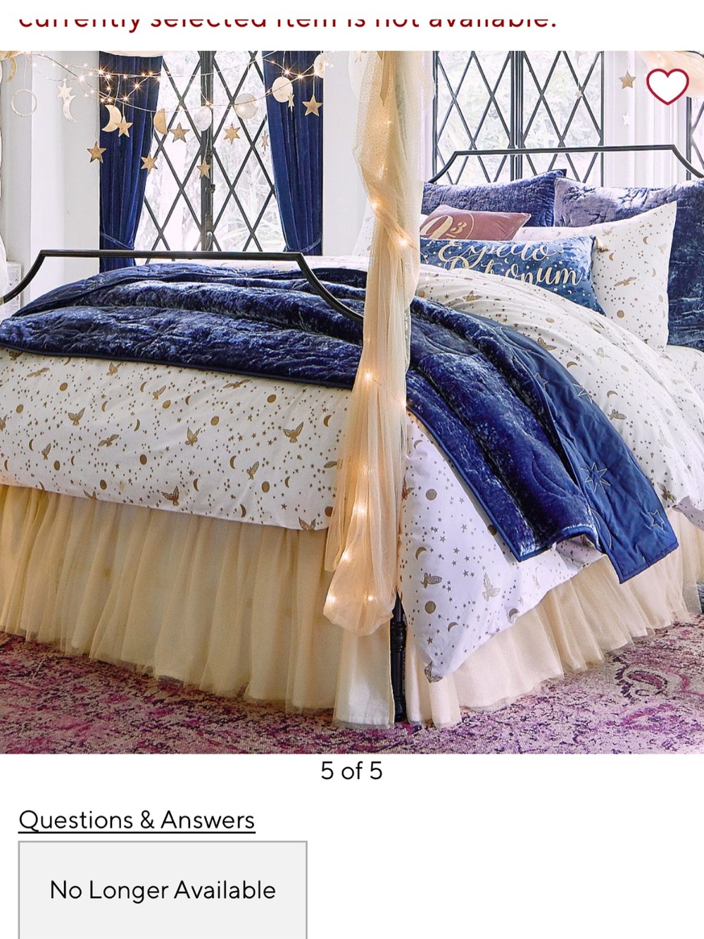 Pottery barn teen Harry Potter enchanted night sky duvet cover and 2 euro shams - Picture 3 of 3